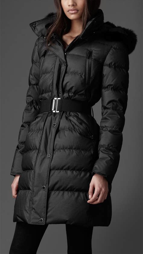 burberry fur trim quilted jacket|Burberry quilted jacket sale women.